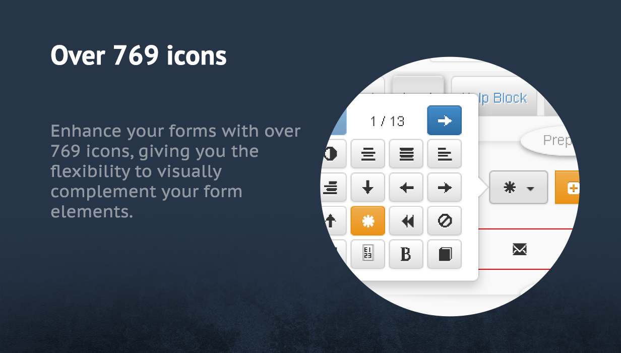 Over 769 icons