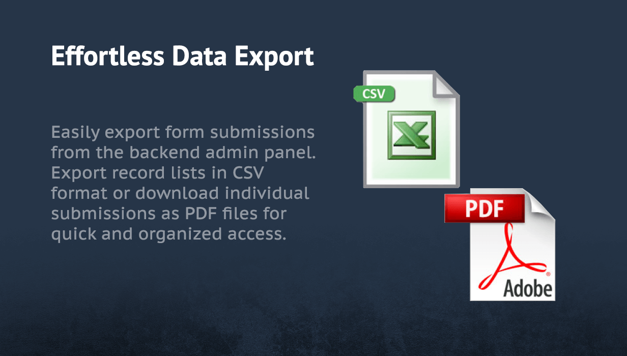 Export form entries